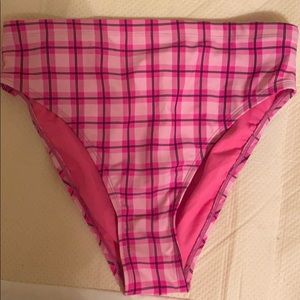pink,black and white high waisted bikini bottoms